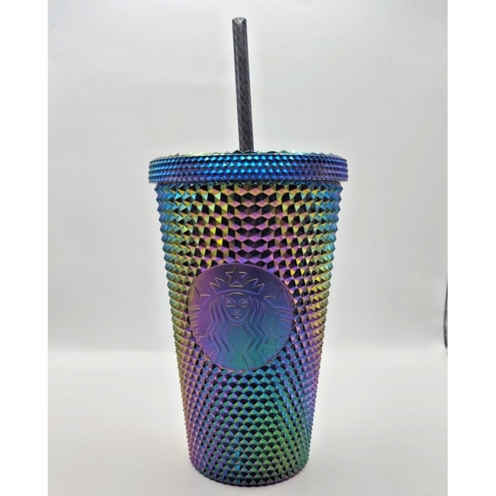 Starbucks Fall 2023 Oil Slick Iridescent Rainbow Studded Cup Tumbler 16oz NEW